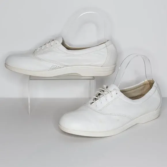 SAS Women's Comfort Sneakers Shoes White Lace Up White Size 8.5 N Narrow | AF - Picture 2 of 6